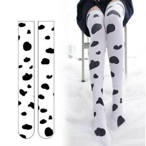 Cosplay Cow Print Thigh High Socks Women Fashion Stockings Kawaii Costume
